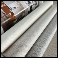 New Wallpaper Premium Vinyl Dinding Polos Bertekstur Abu Motif Kain Fabric Original