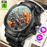 New Durable Military Smartwatch Heart Rate Monitor 600mAh Battery Bluetooth Call Men's Outdoor Smartwatch For Xiaomi Android Ios