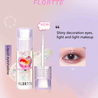 New Colors! Flortte Heart Attack Liquid Eyeshadow Shimmer Glitter Sequins Shine Brighten Lying Silkworm Highlighter Eye Makeup
