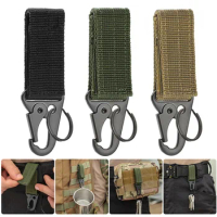 6pcs Tactical Hanging Buckle Molle Nylon Webbing Carabiner Belt Triangle Keychain for Outdoor Climbing Camping Tool Accessory