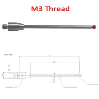 M 4*D2*L40 CMM Touch Probe M3 Thread Probe Stylus 2mm Ball Tip 40mm Length A-5003-0053 CMM Touch Probe