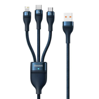 【BASEUS】閃速系列2第二代 三合一 100W快充充電線 Lightning/Micro USB/Type-C-120cm