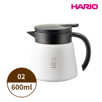 【HARIO】V60 VHS系列雙層真空不鏽鋼咖啡保溫壺02 550ml (2-4杯)-白色VHS-60W