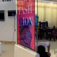 65'' inch touch screen double side oled transparency advertising display for shopping mall