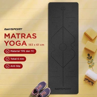 TaffSPORT Matras Yoga Mat Lipat Karpet Workout Anti Slip TPE 183x61cm - PROlite 60 Hitam