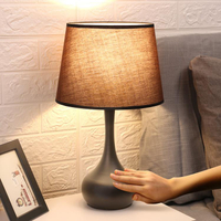美式台燈床頭燈臥室 簡約現代感應燈溫馨北歐台燈床頭可調光觸摸