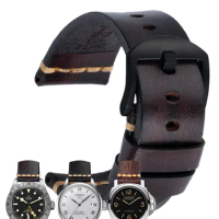 Italian Handmade Vegetable Tanning Genuine Leather Watch Strap for Men Women for Panerai Tissot Longines Tudor Biwan Watchband