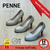 [เพนเน่แท้100%ไซส์35-40ส้น 3.5 นิ้ว] PENNE รองเท้ากากเพชรส้นสูง รองเท้าคัทชูกากเพชร กากเพชรหัวแหลม ร