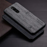 Case for Sony Xperia 1 XZ4 funda bamboo wood pattern Leather skin phone cover Luxury coque for sony xperia 1 case capa