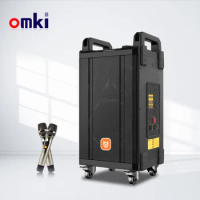 ODM 15 Inch Rechargeable Outdoor Wireless Dance Karaoke Trolley Speaker With Wireless Microphone*2
