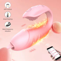 Wireless Bluetooth G Spot Dildo Vibrator for Women Tongue Licking APP Remote Control Wear Vibrating Egg Clit Panties Sex Toys