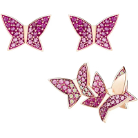 施華洛世奇 - SWAROVSKI 施華洛世奇 不對稱彩色蝴蝶水晶耳環 5378694 1雙