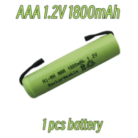 1.2V AAA NIMH rechargeable battery with solder pads 1800mAh, suitable for Philips Braun electric shaver shaver toothbrush