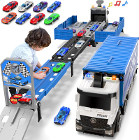 Carrier Truck Race Track Toddlers Toys Foldable 3 Layer Track Playset Toy Truck Transport Car Carrie