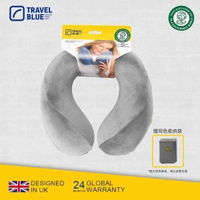 Travel Blue U型枕 可摺疊 記憶棉 飛機旅行 辦公午睡 便攜頸枕- 【爆款】可摺疊送收納袋銀灰色 均碼