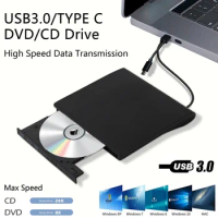 2in1 USB3.0 TypeC Slim External DVD RW CD Writer Drive Reader Player Optical Drives For Laptop PC DVD Burner DVD Portatil