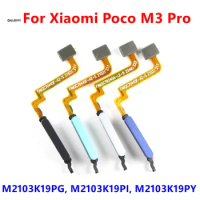 Fingerprint Sensor For Xiaomi Poco M3 Pro 5G Finger print Sensor Home Button Ribbon Flex Cable Spare Parts, M2103K19PG
