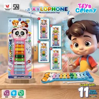 Mainan Edukasi Anak Alat Musik Xylophone Karakter Panda Kodok Harimau Beruang Kodok - Merah