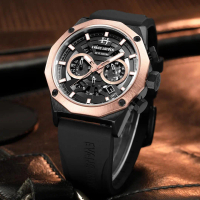 Evans Jayden Jam Tangan Pria 9583 Rubber Kaca Sapphire Chronograph Water Resistant 10ATM Watches