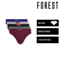 Forest Seluar Dlam Lelaki | (5 PCS) Forest Mens Bamboo Spandex Mini Brief Underwear Assorted Colours