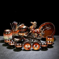 全城熱賣 - 自動茶具套裝觸碰出水新款貔貅家用自動沖茶器泡茶專用茶壺高階砂金馬到成功+道+罐+洗～（泡沫裝）