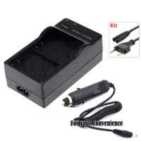 SJCAM Camera SJ4000 SJ5000 Wifi SJ6000 SJ7000 M10 Dual battery charger +Euro plug cable &amp;car adapter cable(Cigarette Lighter)