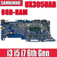 UX305UAB Laptop Motherboard For Asus ZenBook UX305U Notebook Mainboard With I3 I5 I7 6th Gen CPU 8G RAM 100% Test