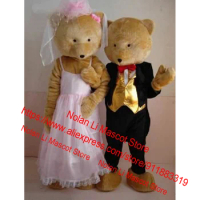 Fashion Design Wedding Teddy Bear Mascot Clothing Men And Women Role Play Cartoon Mask Birthday Party Advertising Game Gift 812