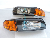 大禾自動車 黑底大燈+角燈 適用 MITSUBISHI 三菱 EVO LANCER VIRAGE 97-98