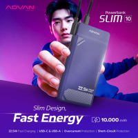 Advan Slim 10 Powerbank 10000 mAh Fast Charging 22.5W Type-C and Type A Power Delivery 3.0 Over-Curr