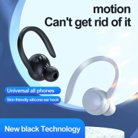 Bluetooth 5.2 Wireless Earphones Ear Hook Mini Business Headphone HIFI Bass Noise Cancelling Sports Gaming Earbuds for Car Call