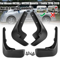 4Pcs Flexible Mud Flaps Splash Guards Mudguards Front Rear For Nissan NV200 Vanette Evalia 2010-2019 Body Kit Car Accessories