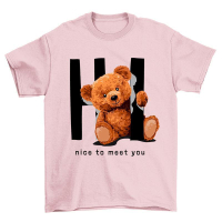 Hi teddy bear S-XXL tshirt woman T shirt Women Men T Shirt shirt female T-shirt Korean style Cotton