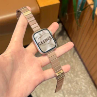 Women Thin Watchband For Apple Watch Bracelet 9 8 7 41mm 45mm Band Slim Metal Link iWatch 6 SE 5 4 3 2 40mm 44mm 38mm 42mm Strap
