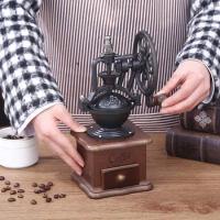 Manual Coffee Bean Grinder Vintage Wooden Hand Grinder Coffee Grinder Roller,Best for Drip Coffee,Espresso,French Press