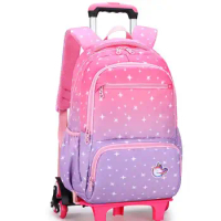 School Trolley Bags For Girls Kids School Rolling backpack Bag School Bags with Wheels Children Wheeled Backpack For School