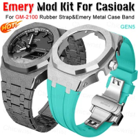 Gen5 Mod Kit For Casioak GM2100 Modification Kit Metal Stainless Steel Case Rubber Strap Casioak GM-2110 With Screw Accessories