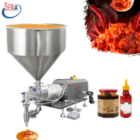 Liquid paste mineral water stirring filling machine pneumatic small semi-automatic filling machine soy sauce and honey