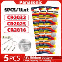 Original Panasonic 5PCS CR2032 CE2025 CR2016 3V lithium battery For Calculator Toy Watch Button cell +Free screwdriver DL2032