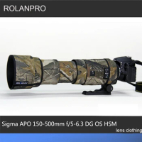 ROLANPRO Camouflage Lens Coat for Sigma APO 150-500mm f/5-6.3 DG OS HSM Guns Case Lens Protective Sl