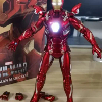 Marvel The Avengers Iron Man Mk46 Eye Chest With Light To Shine Action Figure 18cm Pvc Model Boxed Ornament Toys Festival Gifts
