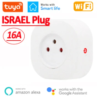 16A Israel Smart Wifi Power Plug Smart Wifi Wireless Socket Outlet Work with Alexa Google Home Assistant Tuya SmartLife APP