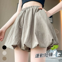 夏天短褲 燈籠褲 法式短褲 女生褲子 闊腿褲 A字褲 女短褲 短褲 涼感褲 冰絲短褲 休閒褲 大碼短褲女