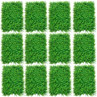 12pcs 40*60cm Grass Carpet Grass Wall Artificial Mat Panel Wall Hedge Decor Fake Fence Artificial Plants for Outdoor