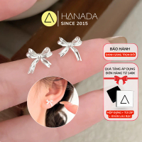 Bông Tai BẠC 925 HANADA Nơ Trơn Không Đá Khuyên Tai Đơn Giản Nữ Tính 1753 A09