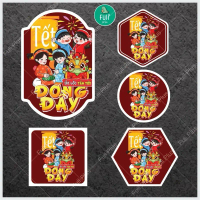 [ Sẵn ] Tem tết , tem dán chúc mừng năm mới, Decal tết, tem dán hạt