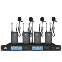 Professional UHF wireless microphone system lavalier microphone for church school stage performance wireless microphone