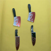 10pcs Acrylic Halloween Bloody Knife Tools Charms Pendant for DIY Earring Keychain Pendant Jewelry Charm Making Accessories