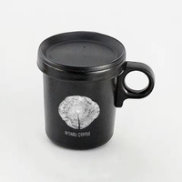RITARU CoFFEE Horo cup 可拆式琺瑯鉤杯/露營琺瑯杯 黑 360ml