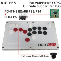 B10 All Buttons Fightbox Arcade Game Stick Hitbox Fighting Joystick Controller Hot-Swap Cherry MX Black For PS5/PS4/PC/SWITCH